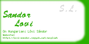 sandor lovi business card